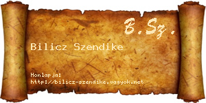 Bilicz Szendike névjegykártya